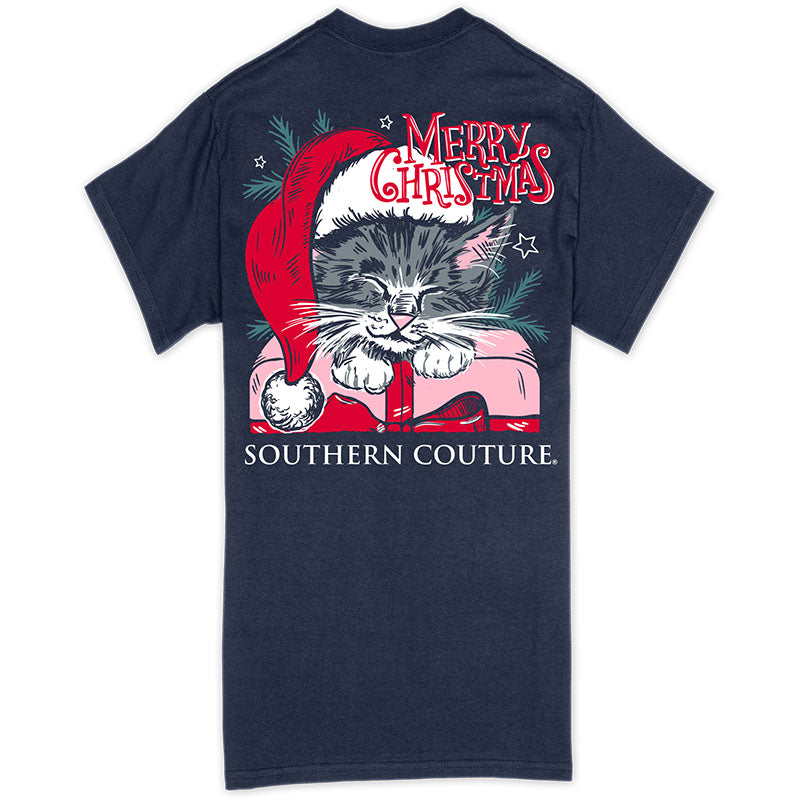 Southern Couture Classic Christmas Cat Holiday - Adult & Kids T-Shirts, Sweatshirts & Hoodies apparel design preview 1