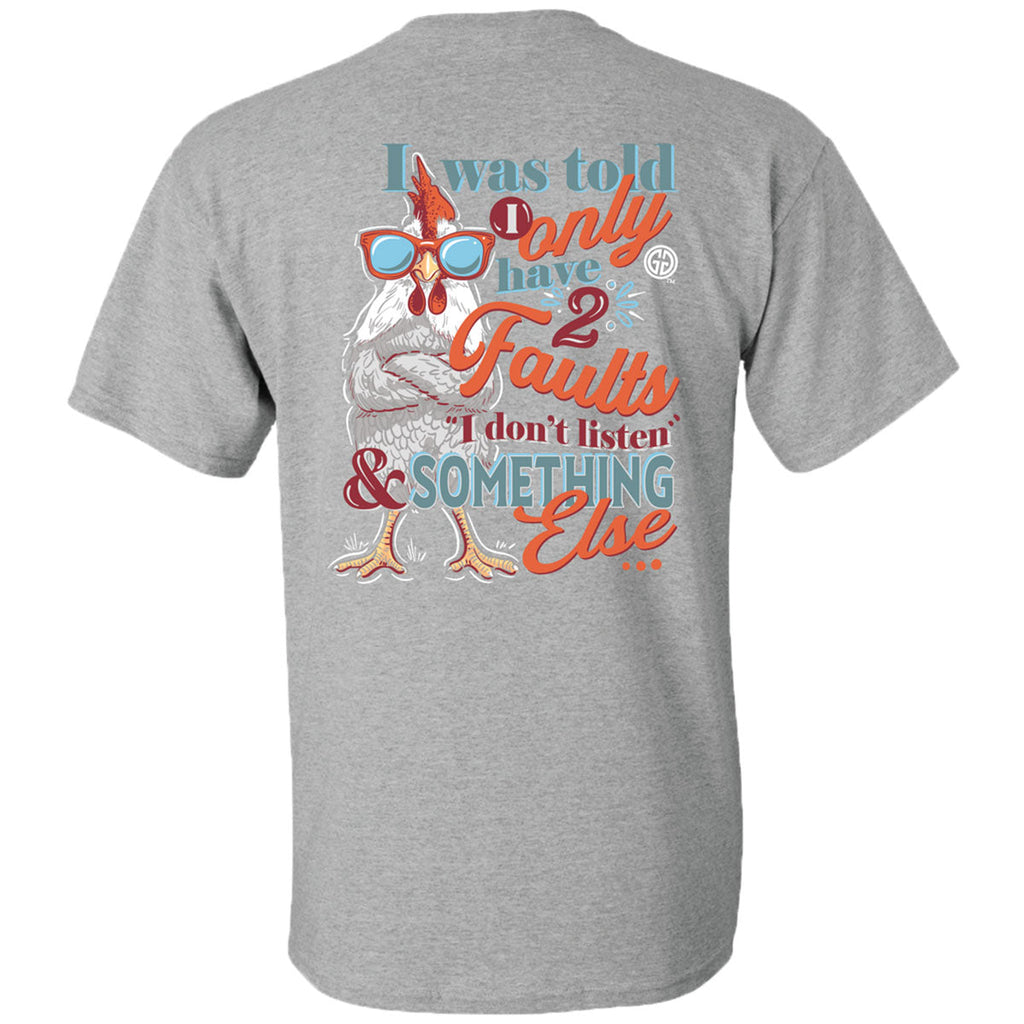 Girlie Girl Originals Two Faults Chicken - Adult & Kids T-Shirts, Sweatshirts & Hoodies apparel design preview 2
