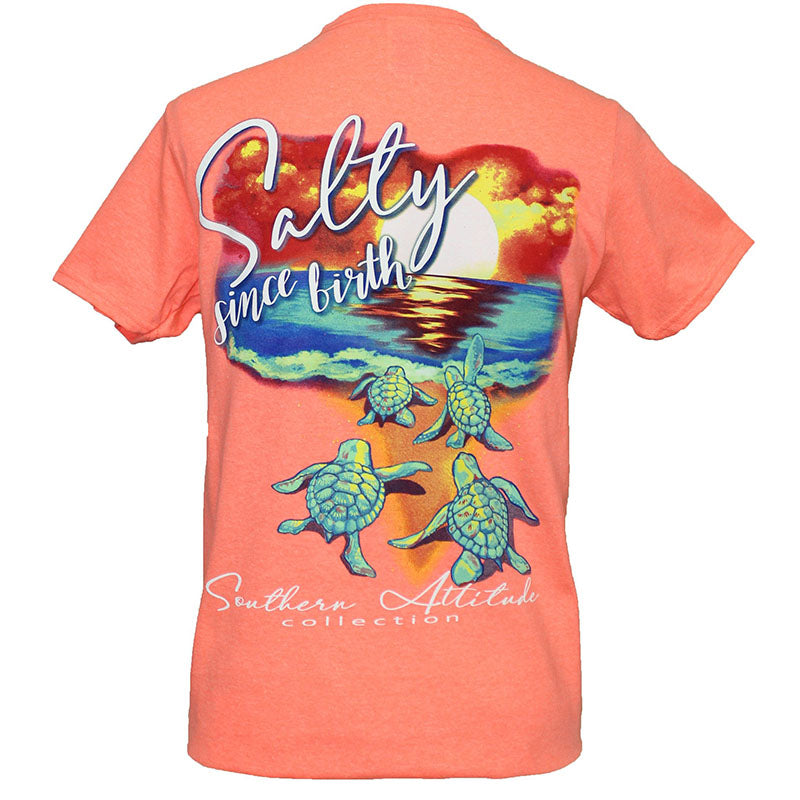 Southern Attitude Salty Since Birth Turtles - Adult & Kids T-Shirts, Sweatshirts & Hoodies apparel design preview 2