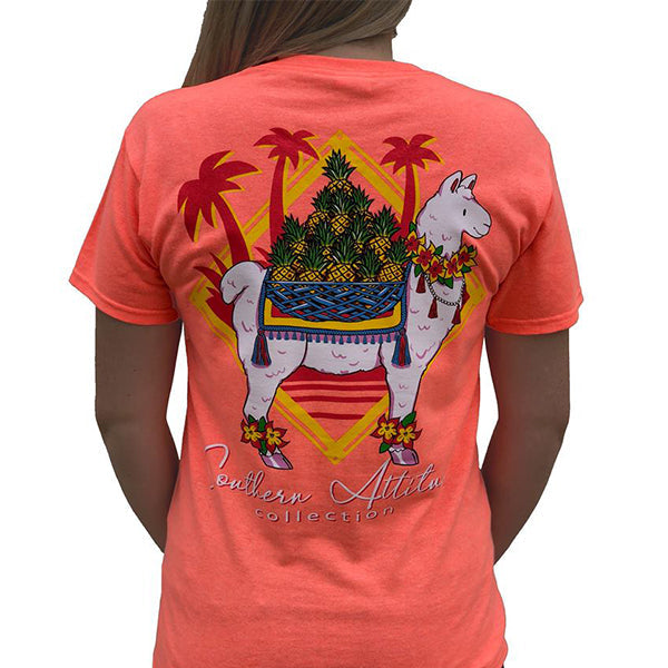 Sale Southern Attitude Coral Preppy Pineapple Llama - Adult & Kids T-Shirts, Sweatshirts & Hoodies apparel design preview 1