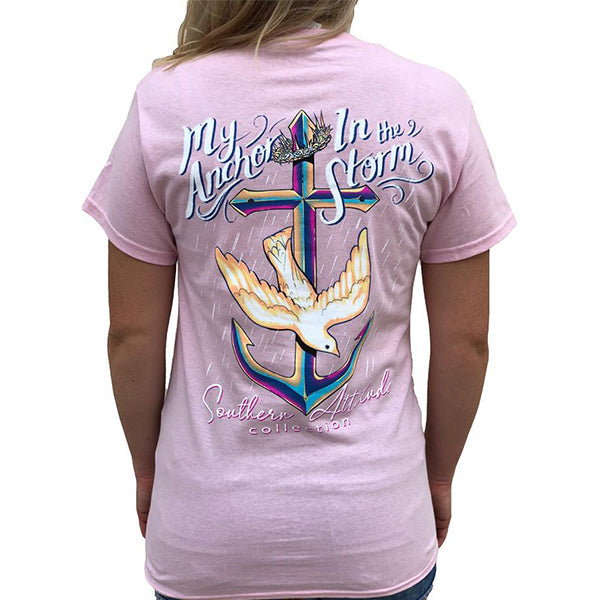 Southern Attitude Preppy Anchor In The Storm Pink - Adult & Kids T-Shirts, Sweatshirts & Hoodies apparel design preview 1