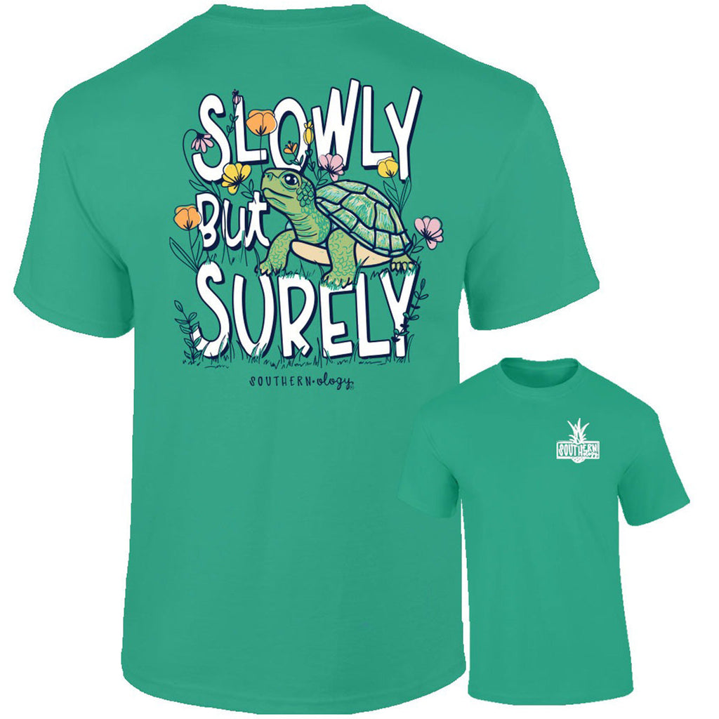 Southernology Slowly but Surely Turtle Comfort Colors - Adult & Kids T-Shirts, Sweatshirts & Hoodies apparel design preview 2