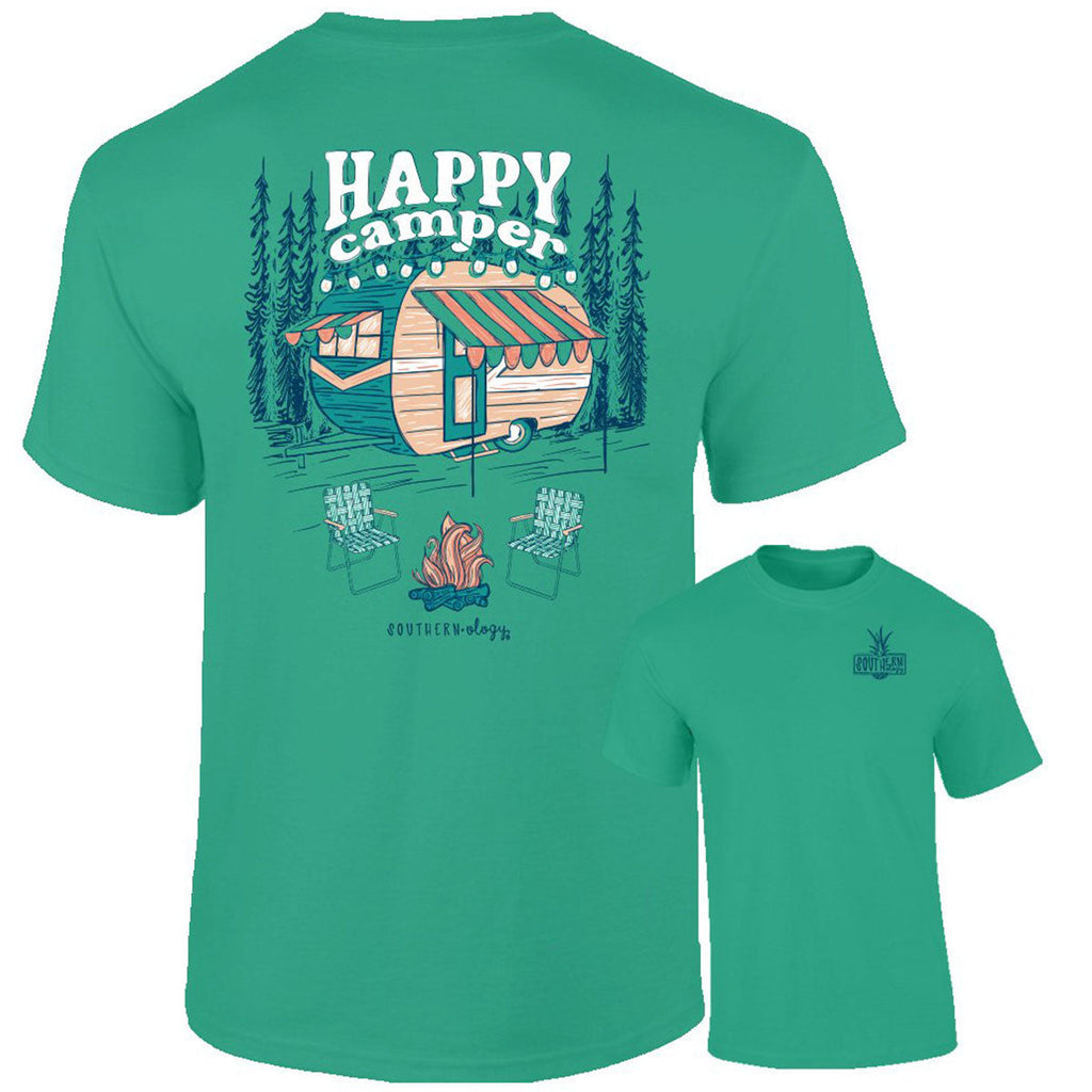Southernology Happy Camper Comfort Colors - Adult & Kids T-Shirts, Sweatshirts & Hoodies apparel design preview 1
