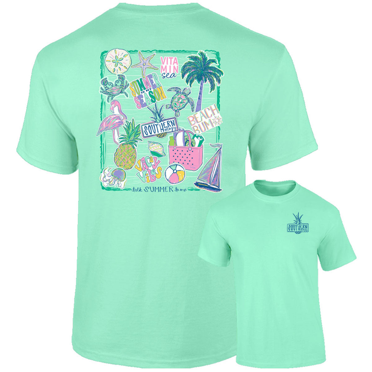 Southernology Talk Summer to Me Comfort Colors - Adult & Kids T-Shirts, Sweatshirts & Hoodies apparel design preview 2