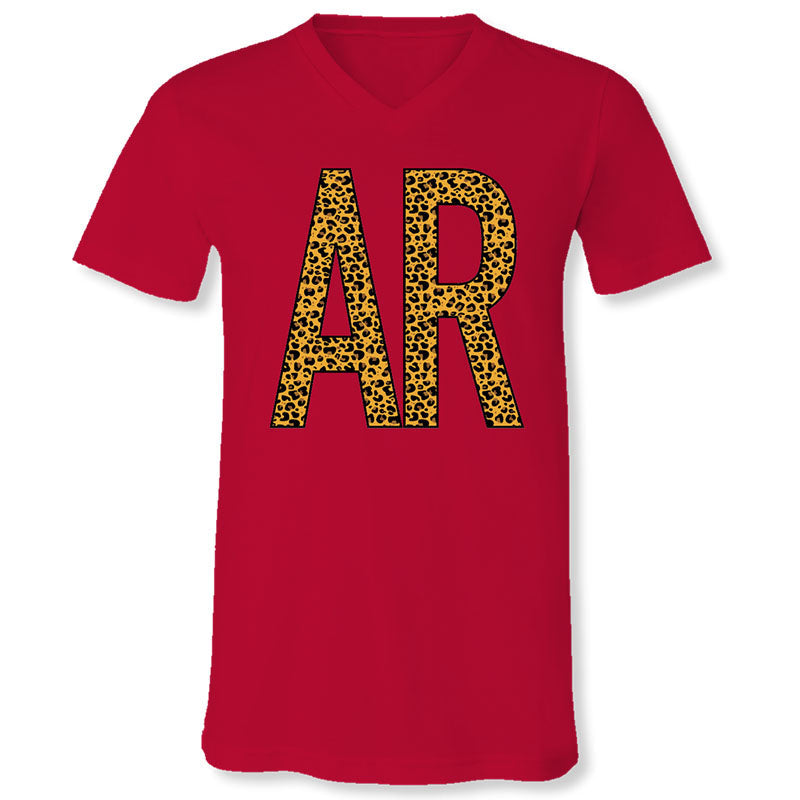Sassy Frass Arkansas Leopard V-Neck Canvas - Adult & Kids T-Shirts, Sweatshirts & Hoodies apparel design preview 2