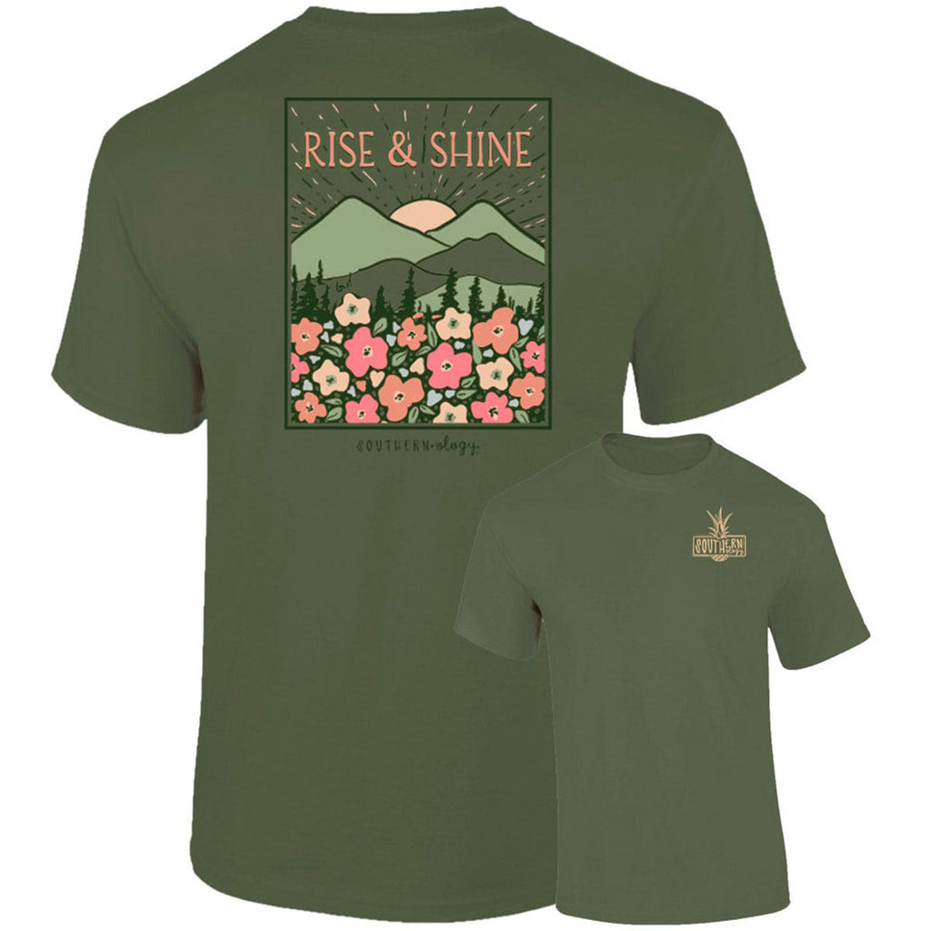 Southernology Mountain Rise and Shine Comfort Colors - Adult & Kids T-Shirts, Sweatshirts & Hoodies apparel design preview 2
