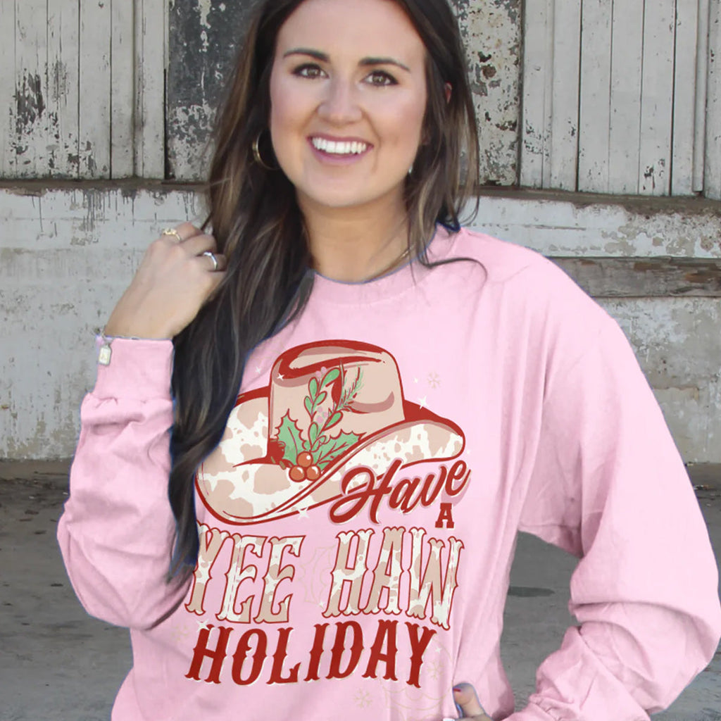 Girlie Girl Originals Yee Haw Holiday - Adult & Kids T-Shirts, Sweatshirts & Hoodies apparel design preview 1