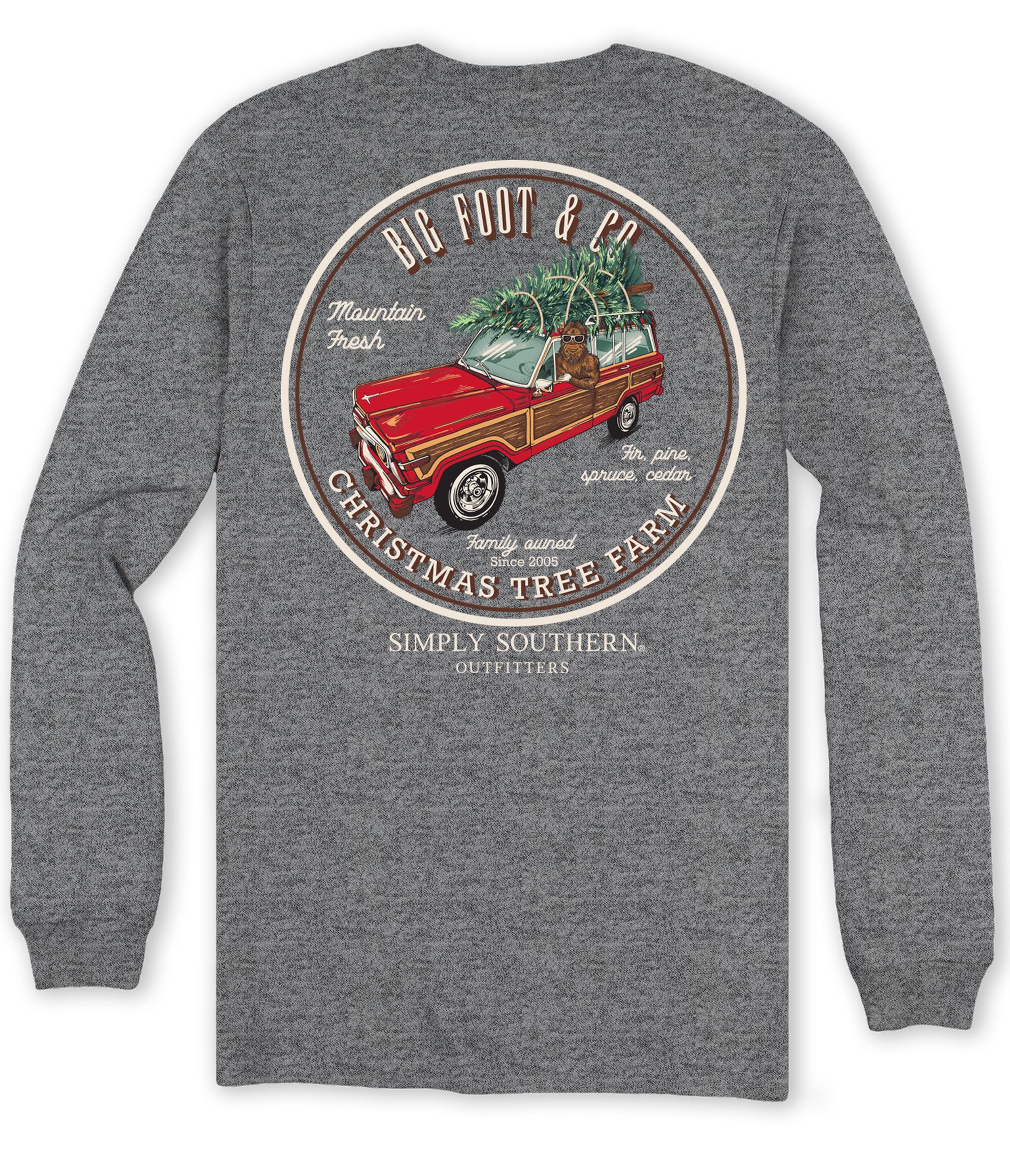 Simply Southern Big Foot Christmas Tree - Adult & Kids T-Shirts, Sweatshirts & Hoodies apparel design preview 2