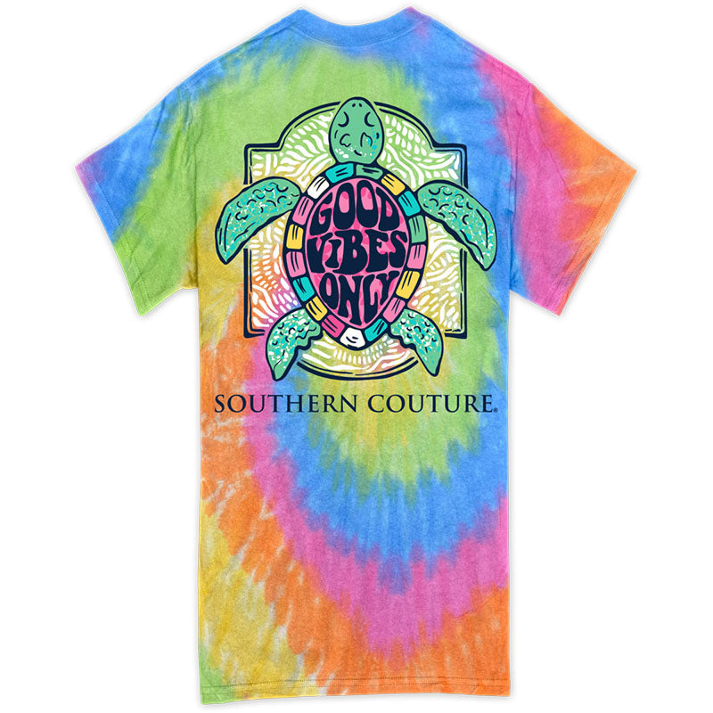 Southern Couture Tie-dye Vibes Turtle - Adult & Kids T-Shirts, Sweatshirts & Hoodies apparel design preview 1