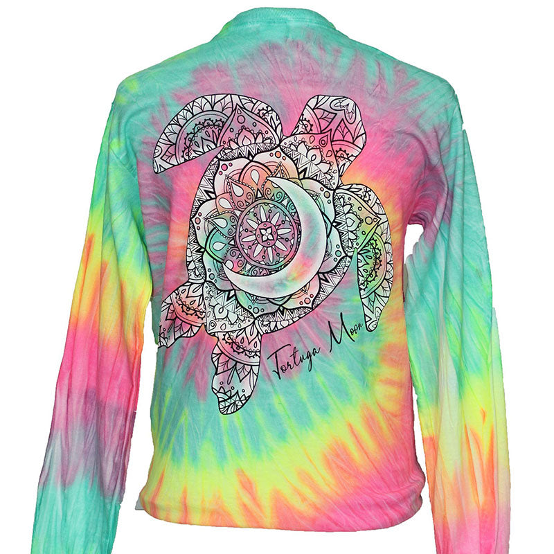 Southern Attitude Tortuga Moon Turtle Minty Tie Dye - Adult & Kids T-Shirts, Sweatshirts & Hoodies apparel design preview 1