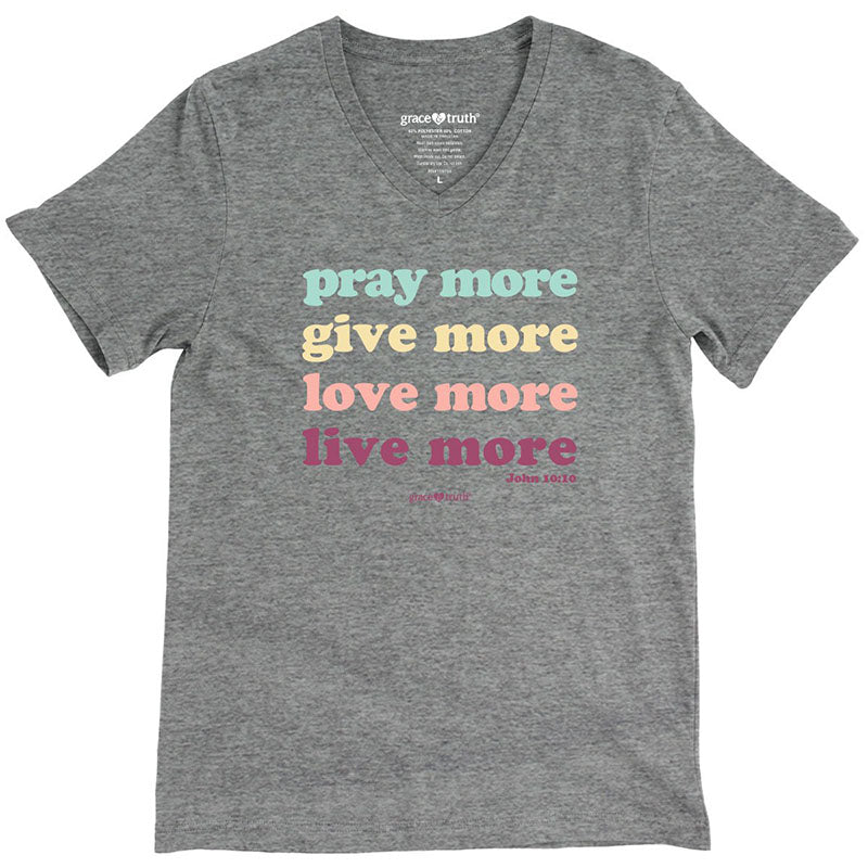 Cherished Girl Grace Truth Pray More Christian V-Neck - Adult & Kids T-Shirts, Sweatshirts & Hoodies apparel design preview 1
