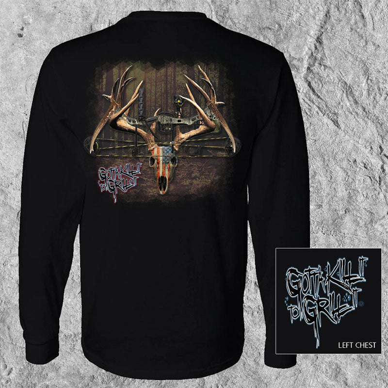 SALE Gotta Kill It To Grill USA Bow Deer Skull - Adult & Kids T-Shirts, Sweatshirts & Hoodies apparel design preview 2