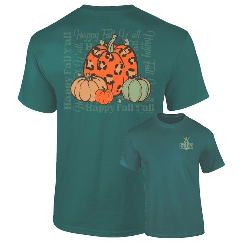 Southernology Happy Fall Leopard Pumpkins Comfort - Adult & Kids T-Shirts, Sweatshirts & Hoodies apparel design preview 1