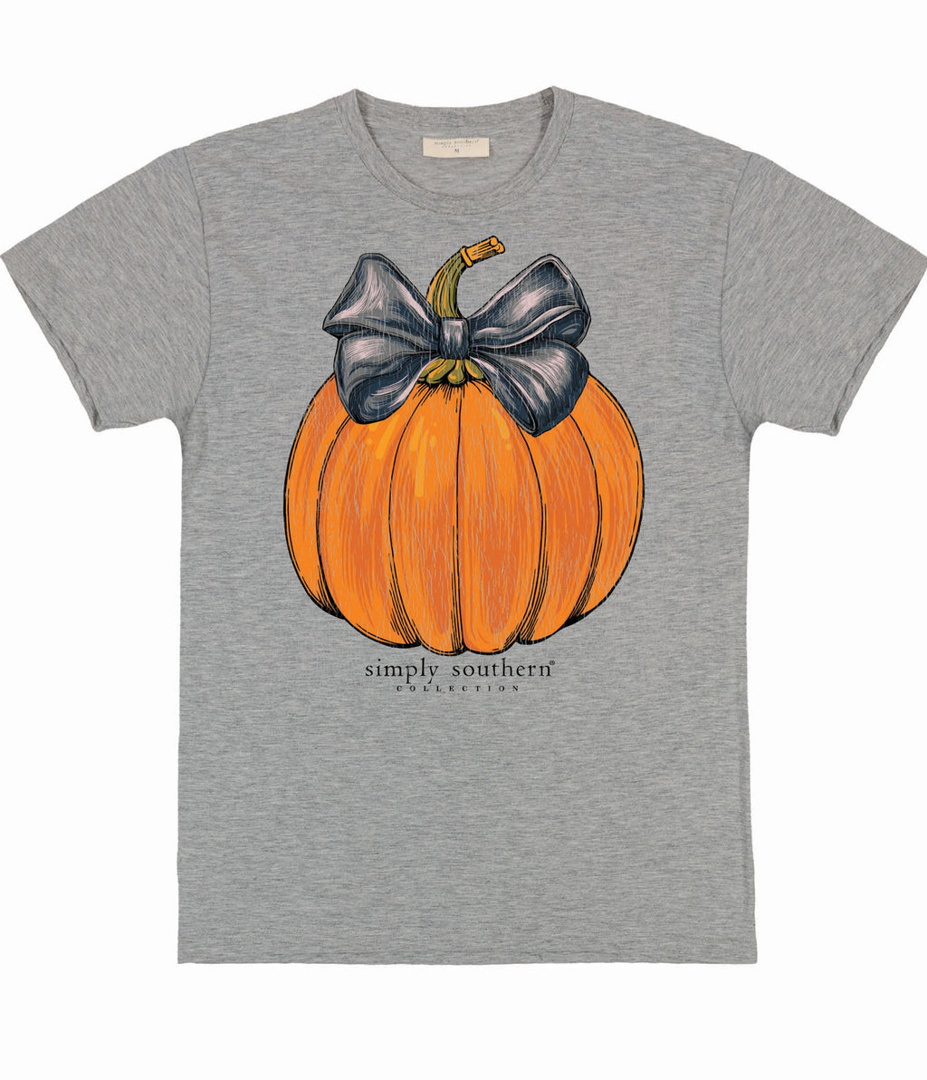 Simply Southern Distressed Pumpkin Bow Fall - Adult & Kids T-Shirts, Sweatshirts & Hoodies apparel design preview 2