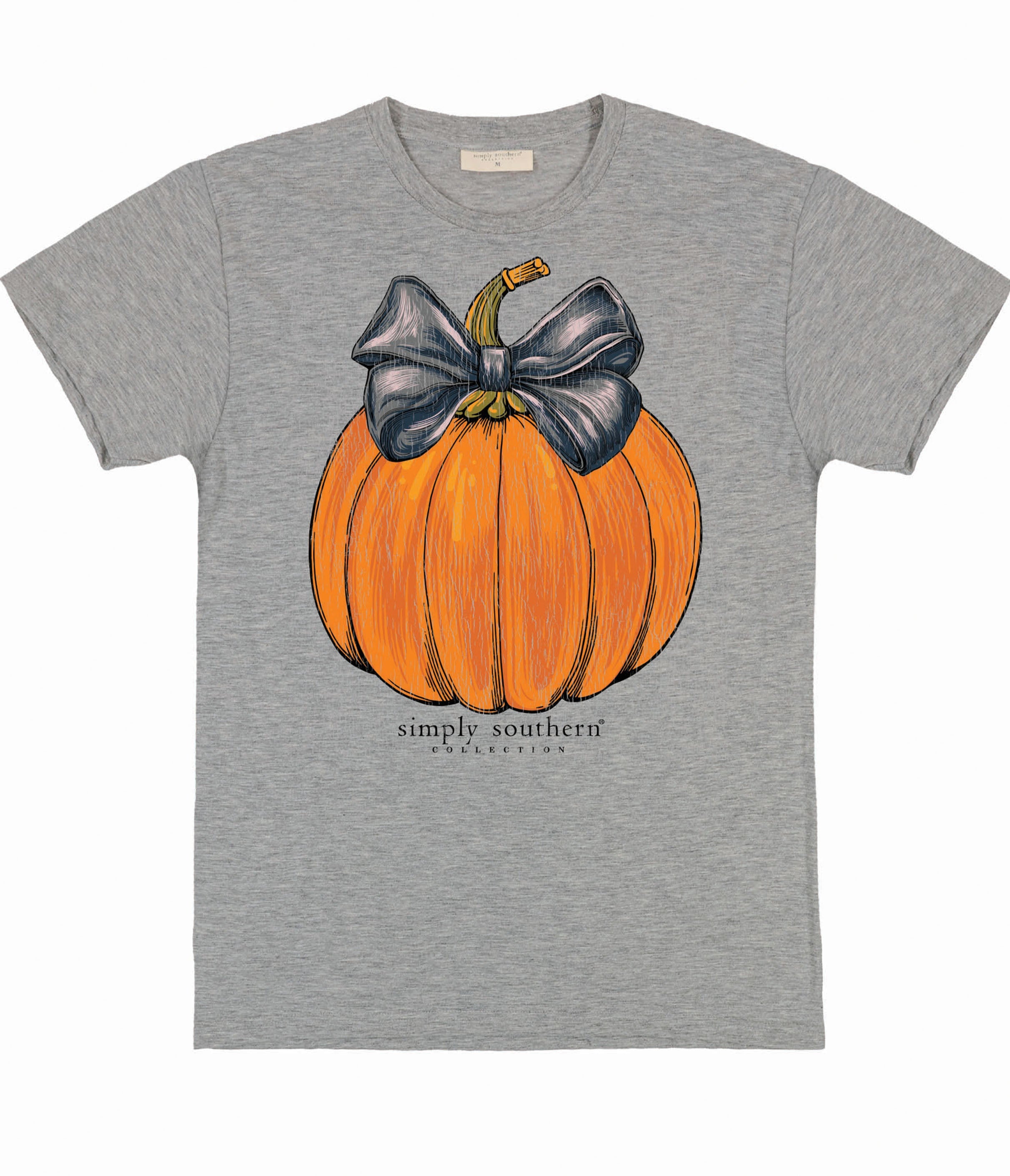 Simply Southern Distressed Pumpkin Bow Fall - Adult & Kids T-Shirts, Sweatshirts & Hoodies apparel design preview 2