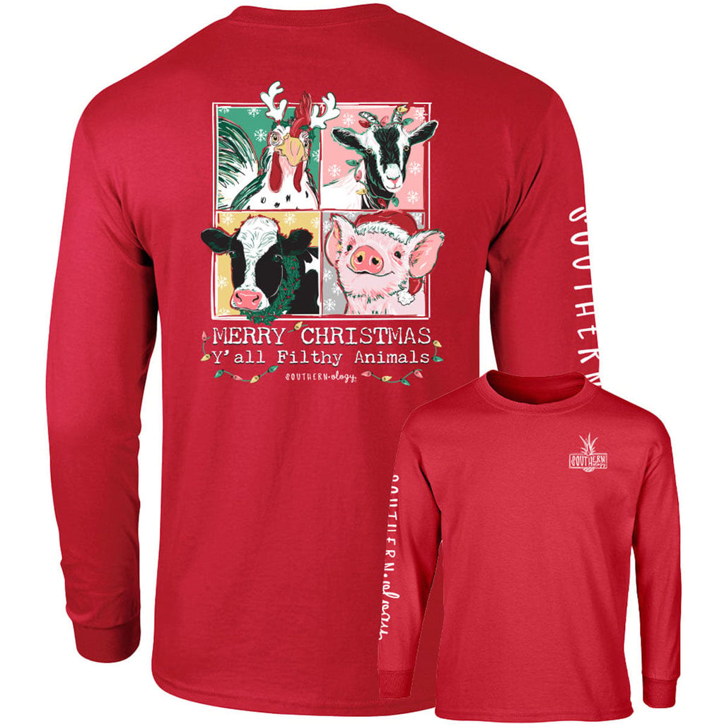 Southernology Filthy Animals Christmas Comfort Colors - Adult & Kids T-Shirts, Sweatshirts & Hoodies apparel design preview 2