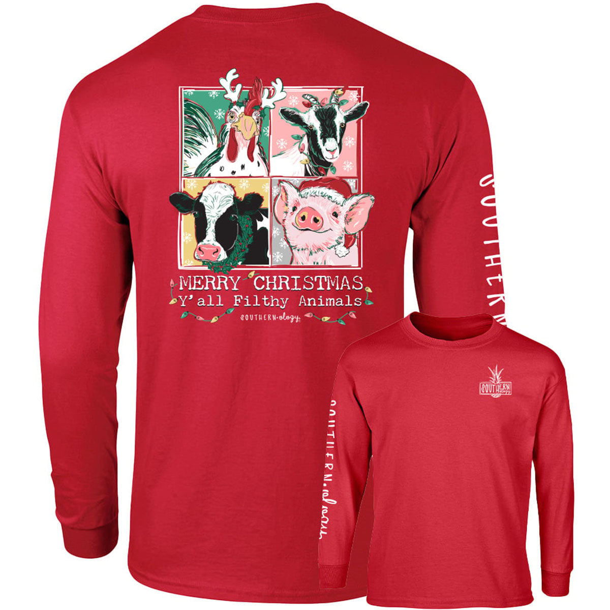 Southernology Filthy Animals Christmas Comfort Colors - Adult & Kids T-Shirts, Sweatshirts & Hoodies apparel design preview 2