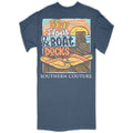 Southern Couture Flip Flops Boat Docks Comfort Colors - Adult & Kids T-Shirts, Sweatshirts & Hoodies apparel design preview 1