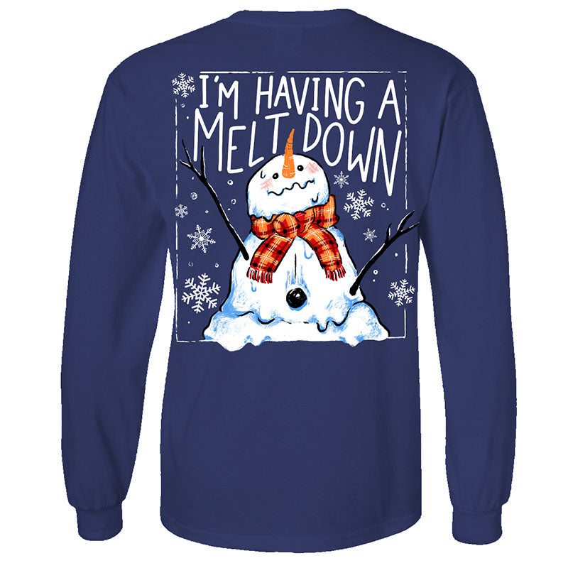 Southern Attitude Meltdown Snowman Holiday - Adult & Kids T-Shirts, Sweatshirts & Hoodies apparel design preview 2