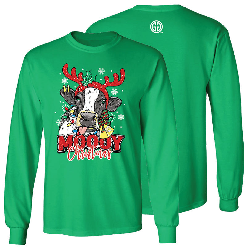 Girlie Girl Originals Mooy Christmas Cow - Adult & Kids T-Shirts, Sweatshirts & Hoodies apparel design preview 1