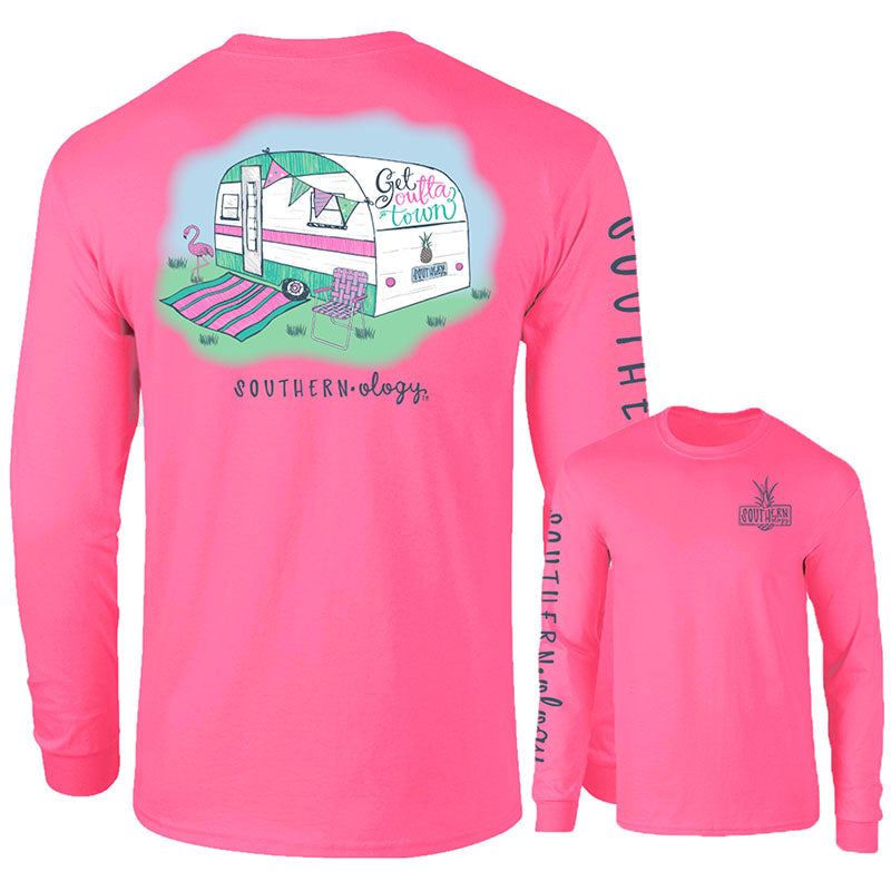 Southernology Get Outta Town Camper Comfort Colors - Adult & Kids T-Shirts, Sweatshirts & Hoodies apparel design preview 1