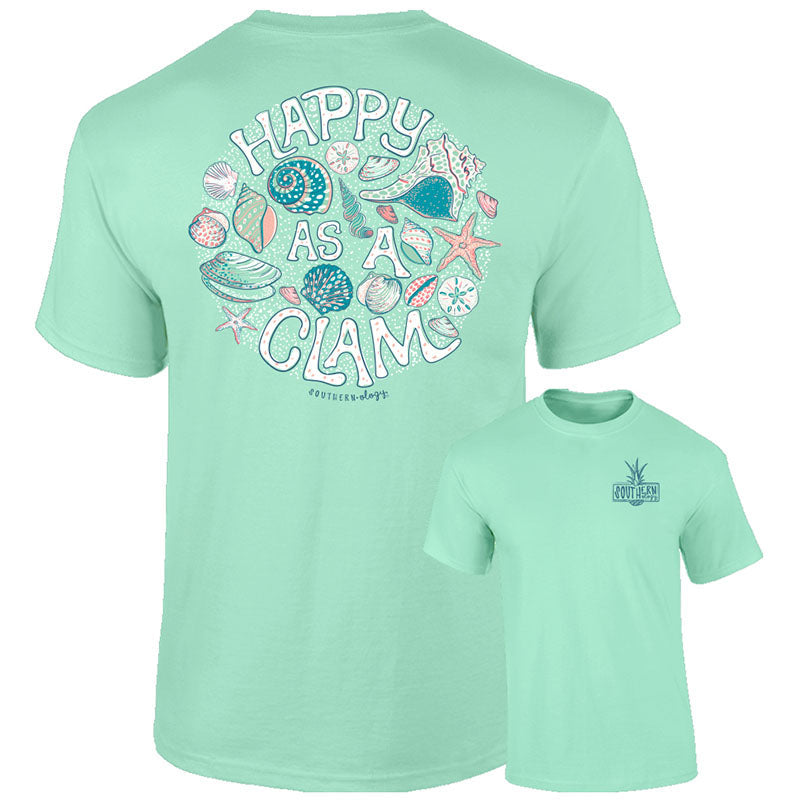 Southernology Happy as a Clam Comfort Colors - Adult & Kids T-Shirts, Sweatshirts & Hoodies apparel design preview 1