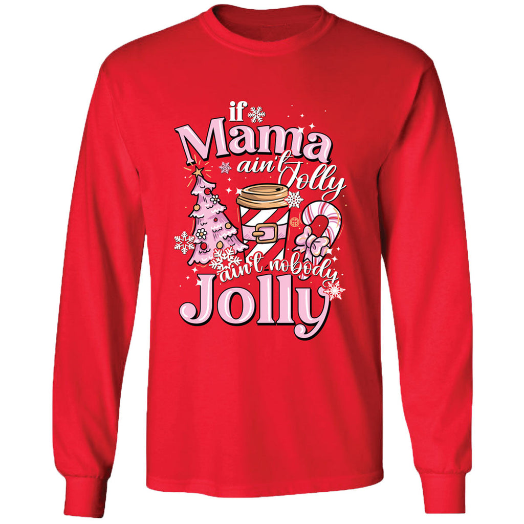 Girlie Girl Originals Mama Jolly Christmas Holiday - Adult & Kids T-Shirts, Sweatshirts & Hoodies apparel design preview 1