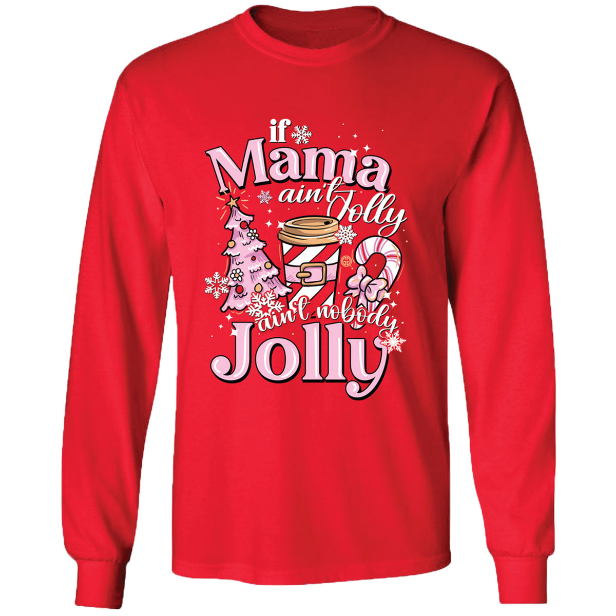 Girlie Girl Originals Mama Jolly Christmas Holiday - Adult & Kids T-Shirts, Sweatshirts & Hoodies apparel design preview 1