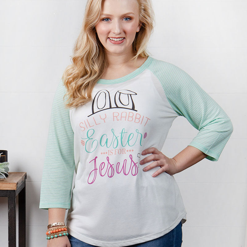 Bjaxx Southern Grace Easter Is For Jesus Raglan - Adult & Kids T-Shirts, Sweatshirts & Hoodies apparel design preview 1