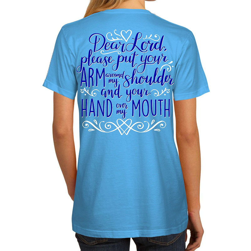 Southern Attitude Dear Lord Hand Over My Mouth - Adult & Kids T-Shirts, Sweatshirts & Hoodies apparel design preview 1