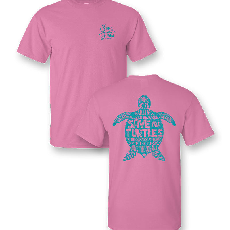 Sassy Frass Preppy Save The Turtles - Adult & Kids T-Shirts, Sweatshirts & Hoodies apparel design preview 1
