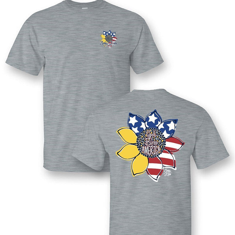 Sassy Frass God Bless America USA Sunflower - Adult & Kids T-Shirts, Sweatshirts & Hoodies apparel design preview 1