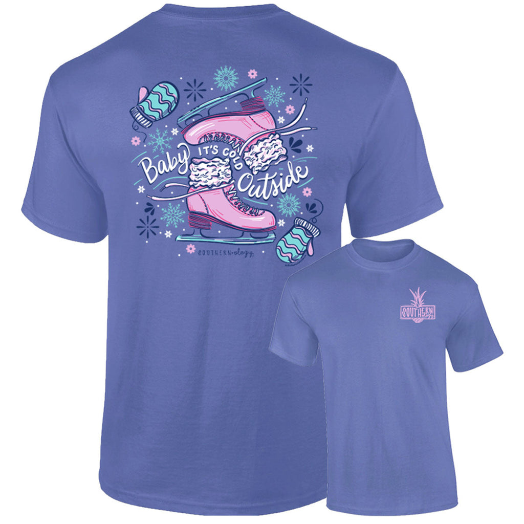 Southernology Ice Skates Baby Holiday Comfort Colors - Adult & Kids T-Shirts, Sweatshirts & Hoodies apparel design preview 2