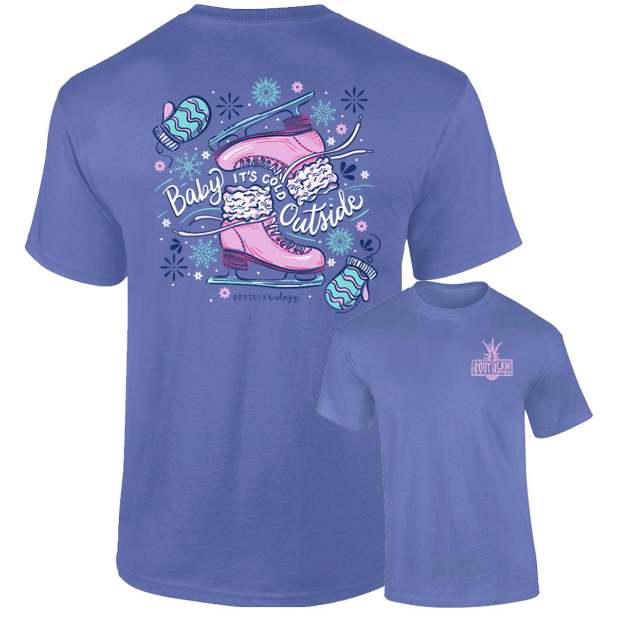 Southernology Ice Skates Baby Holiday Comfort Colors - Adult & Kids T-Shirts, Sweatshirts & Hoodies apparel design preview 2