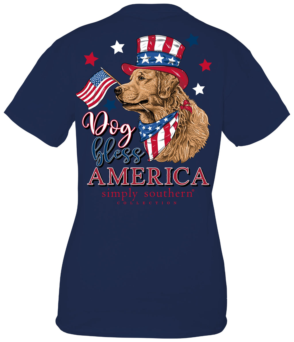 Simply Southern Dog Bless America - Adult & Kids T-Shirts, Sweatshirts & Hoodies apparel design preview 1