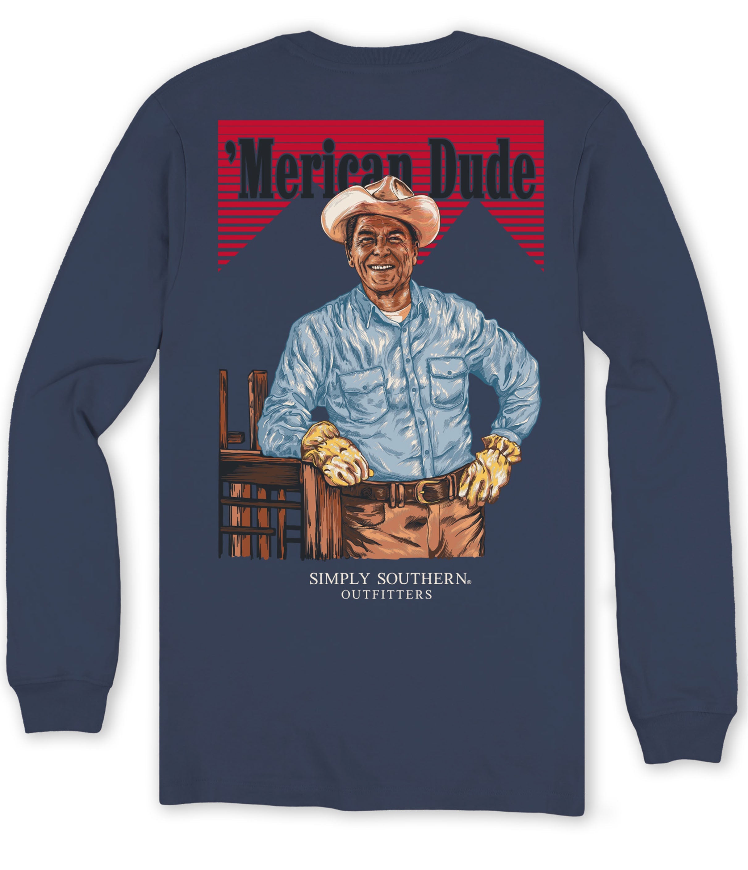 Simply Southern Merican Dude Western - Adult & Kids T-Shirts, Sweatshirts & Hoodies apparel design preview 1