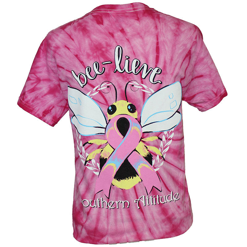 SALE Southern Attitude Bee Lieve Cancer Hope Tie Dye - Adult & Kids T-Shirts, Sweatshirts & Hoodies apparel design preview 2