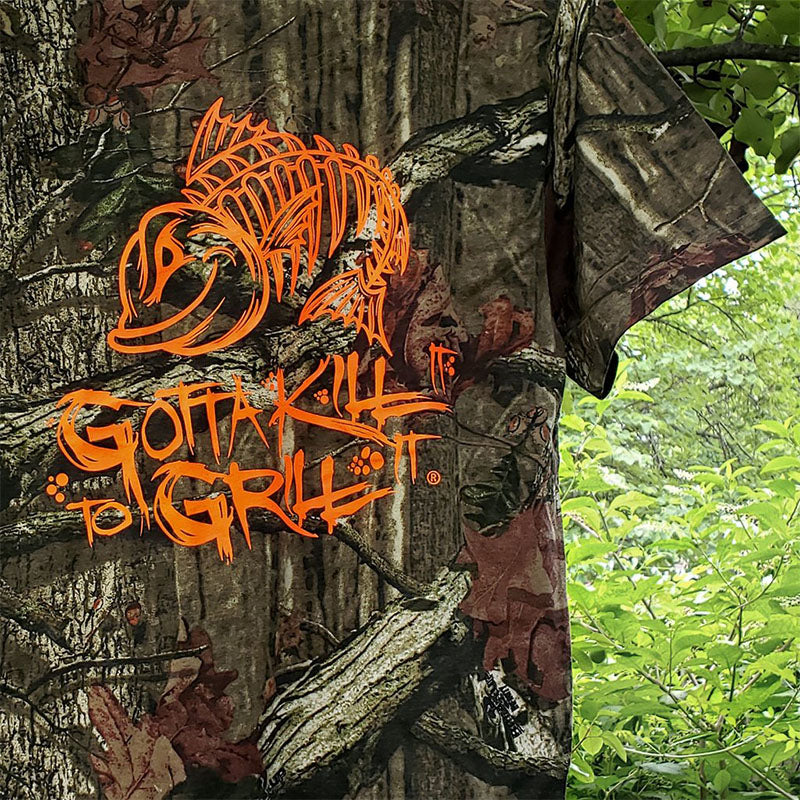 Gotta Kill It To Grill Mossy Oak Camo Logo - Adult & Kids T-Shirts, Sweatshirts & Hoodies apparel design preview 1