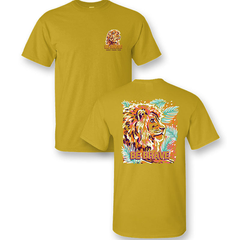 Sassy Frass Preppy Be Brave Lion Comfort Colors - Adult & Kids T-Shirts, Sweatshirts & Hoodies apparel design preview 1