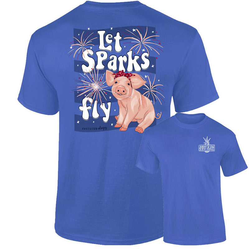 Southernology Let Sparks Fly USA Pig Comfort Colors - Adult & Kids T-Shirts, Sweatshirts & Hoodies apparel design preview 1