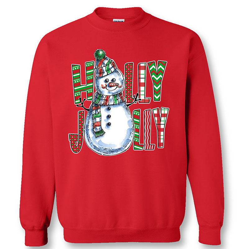 Sassy Frass Holly Jolly Christmas Snowman Crew - Adult & Kids T-Shirts, Sweatshirts & Hoodies apparel design preview 1