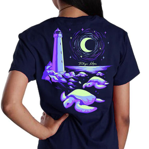 Southern Attitude Tortuga Moon Lighthouse Turtles - Adult & Kids T-Shirts, Sweatshirts & Hoodies apparel design preview 1
