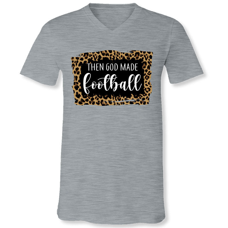 SALE Sassy Frass God Made Football Canvas V-neck - Adult & Kids T-Shirts, Sweatshirts & Hoodies apparel design preview 2