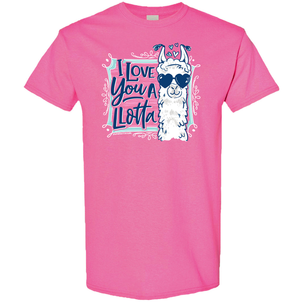 Southern Couture Love You A Llotta Llama Canvas - Adult & Kids T-Shirts, Sweatshirts & Hoodies apparel design preview 2
