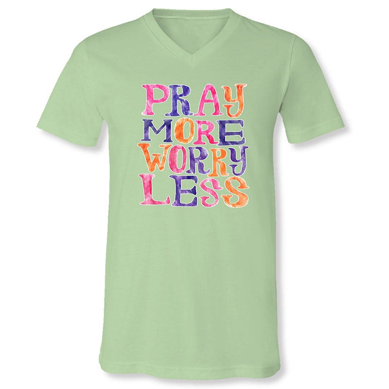 SALE Sassy Frass Pray More Worry Less Canvas - Adult & Kids T-Shirts, Sweatshirts & Hoodies apparel design preview 2