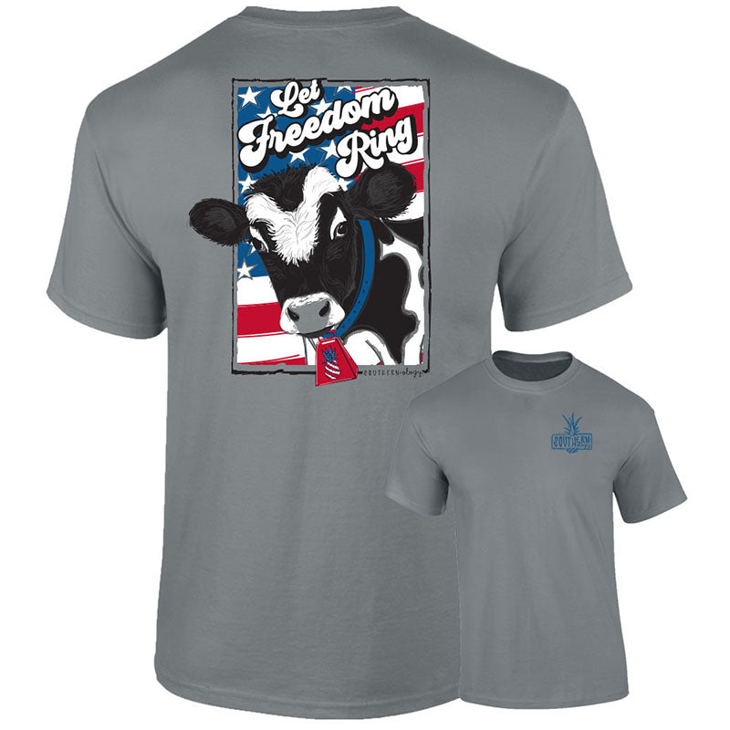 Southernology Freedom Ring Cow USA Comfort Colors - Adult & Kids T-Shirts, Sweatshirts & Hoodies apparel design preview 1