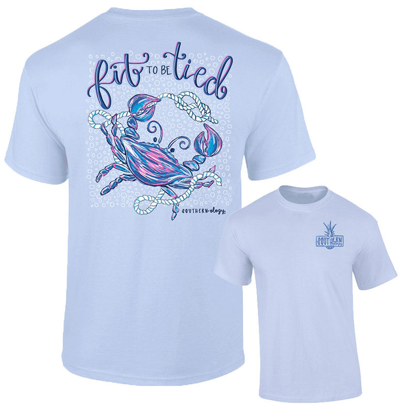 Sale Southernology Fit To be Tied Crab Comfort Colors - Adult & Kids T-Shirts, Sweatshirts & Hoodies apparel design preview 1