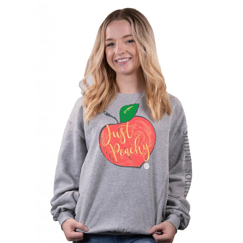 SALE Simply Southern Just Peachy Crew - Adult & Kids T-Shirts, Sweatshirts & Hoodies apparel design preview 1