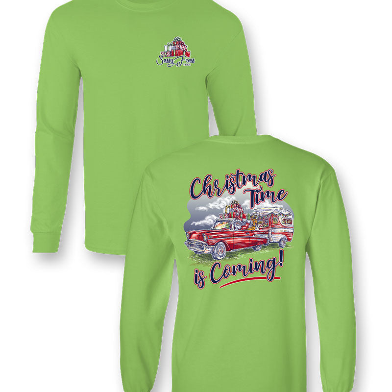 SALE Sassy Frass Christmas Time is Coming Santa - Adult & Kids T-Shirts, Sweatshirts & Hoodies apparel design preview 1