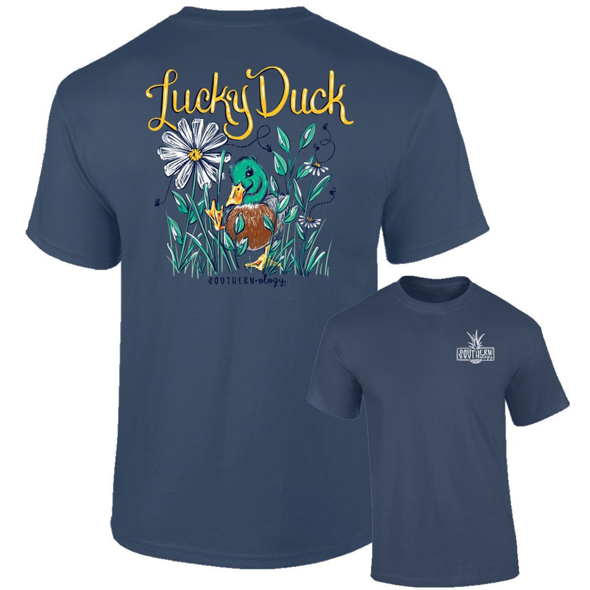 Southernology Lucky Duck Comfort Colors - Adult & Kids T-Shirts, Sweatshirts & Hoodies apparel design preview 2